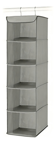Whitmor 5 Section Closet Organizer Hanging Shelves With Color Gris