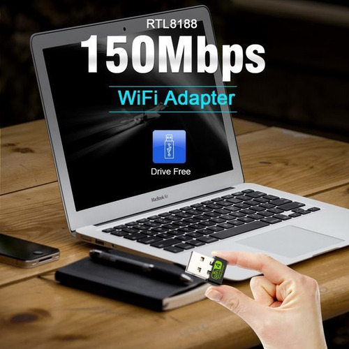 Adaptador Inalámbrico Usb2.0 Wifi De 100m 150mbps 2.4ghz