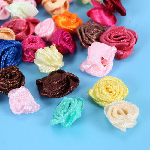Rosetones Hechos A Mano Con Forma De Rosa Satinada, 400 Unid