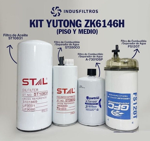 Kit Filtros Youtong Zk6145h (aceite-combustible-sepdeagua)