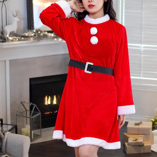 Vestido Navideño De Papá Noel, Disfraz Navideño Sin Chal