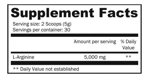 Imagen 2 de 2 de Arginine 5000 Lab Nutrition 30servings
