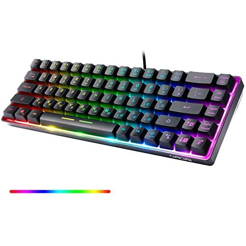 Teclado Juegos Led Al 60%, Diseño De 68 Teclas, Cablea...