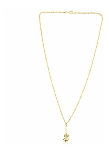 Colar Dourado Menina Com Pedrinha