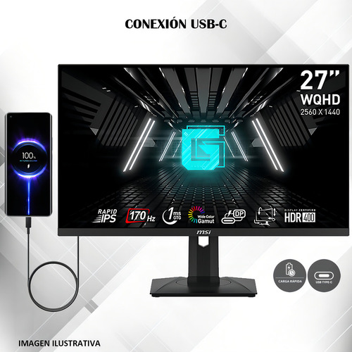 Monitor Gamer MSI con pantalla de 27in 170Hz 127V y resolución WQHD - Excelente (Reacondicionado)