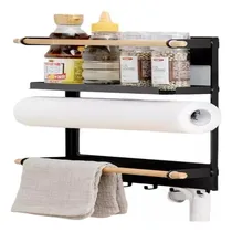 Comprar Organizador De Cocina Magnético Para Refrigeradora Negro