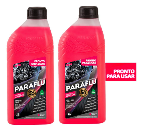 Aditivo Radiador Paraflu Orgânico Pronto Uso Rosa 2 Unidades