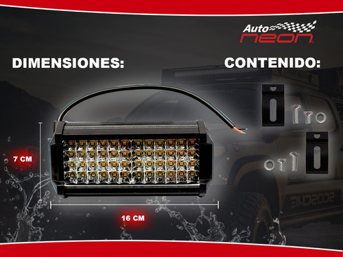 Par Faro Barra 48 Led Rectangular Bicolor Fija Estrobo Duall