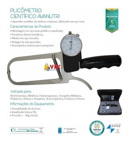 Adipômetro Ciêntifico + Balança + Estadiômetro + Software