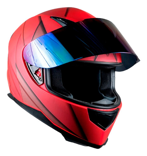 Casco Motocicleta Kov Novak Blade Integral Certificado Dot Rojo Solido Xl