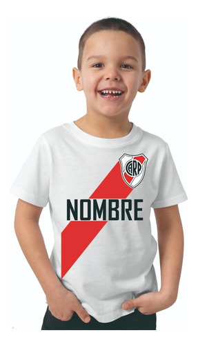 Remera  Algodón River Plate Carp Nombre Niño Futbol-