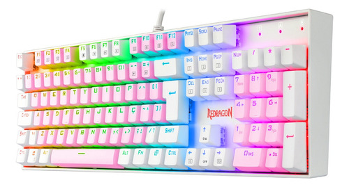 Redragon Mitra Rosa E Branco Rgb Switch Azul Rosa E Branco Português Abnt2