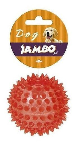 Imagem 1 de 2 de Brinquedo De Cachorro Bola Espinho Com Som Vermelha Pequena