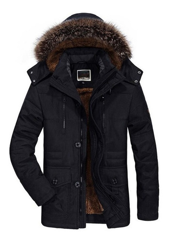 H Parkas A Prueba De Viento Con Cuello De Piel Para Hombre,