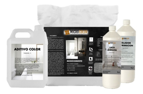 Microcemento Alisado Kit Para 10m2 Con Laca Y Sellador