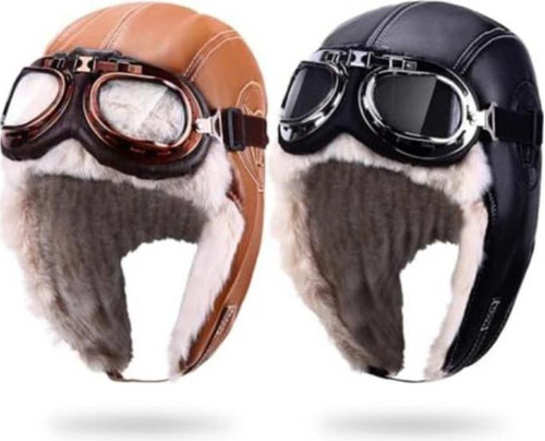 Cuffbow Paquete 2 Gorros Piloto Vintage Y 2 Gafas Disfraz, Y