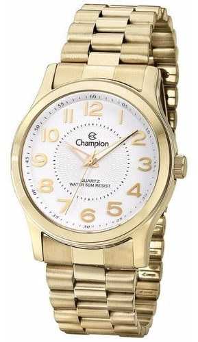 Relógio Dourado Feminino Champion Cn28848h Cor do fundo Branco