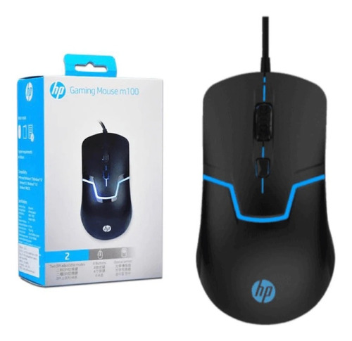 Mouse Usb Hp Gamer Luces Optico De Cable 1600 Dpi 4 Botones