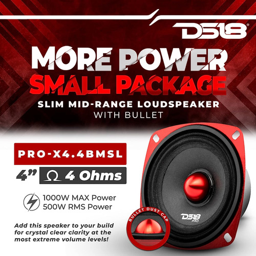 Altavoz Automóvil Prox4.4bmsl De 4 De Rango Medio Poc...