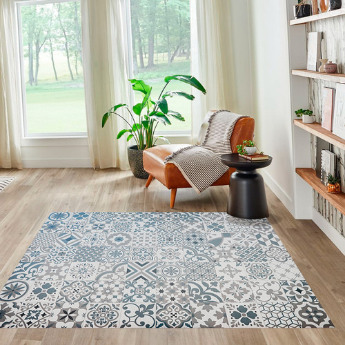 Alfombra Vinilica Moderna Mosaico Mykono 200x200 Cocina Baño