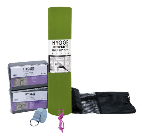 Kit Yoga Mat Colchoneta Tpe 6mm C/funda + Cinturón + 2 Tacos