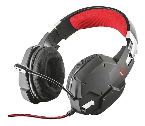 Fone de ouvido over-ear gamer Trust Carus GXT 322 preto e vermelho