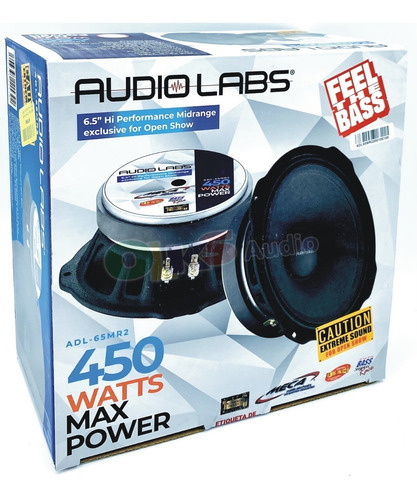 Medio Rango 6.5 Pulgadas Audio Labs Adl-65mr2 450 Watts Max Color Negro