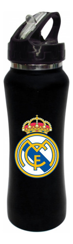 Termo Pitillo Real Madrid Botilito Negro Aluminio 650ml 