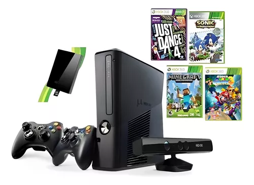 Microsoft Xbox 360 Slim 4gb Standard Cor Matte Black + 1 Jogo em