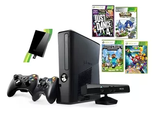Xbox 360 Slim Original + Hd 500gb + Kinect + 2 Controles