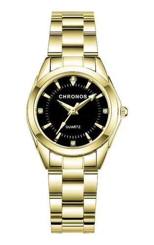 Reloj Elegante A Prueba De Agua Chronos Diamond Quartz