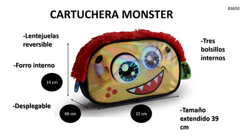 Cartuchera Monsters Acrílico Efectos Pelo 83650 Cuota