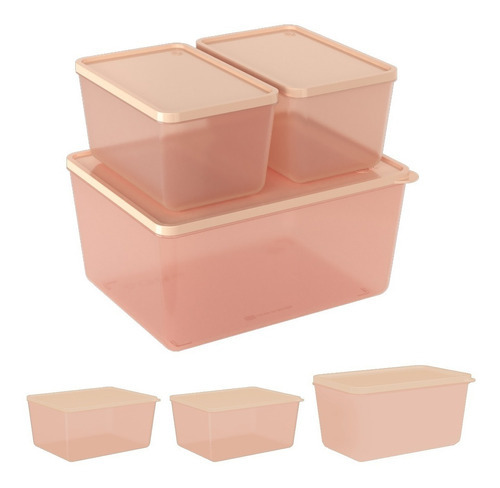 Pack X 3 Tuper Contenedores De Alimentos Plastico Apto Micro