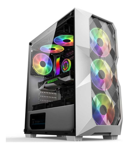 Gabinete Blanco Para Computador 4 Ventiladores Amor Knight 