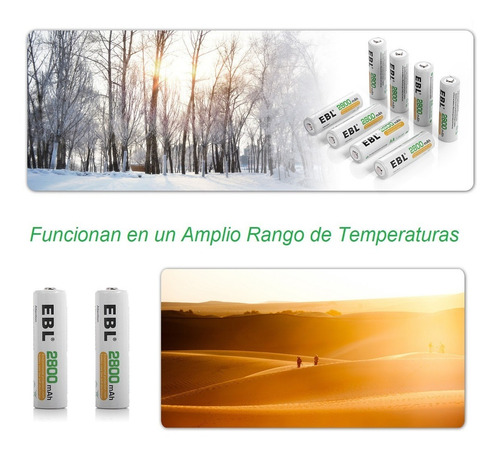 Imagen 8 de 8 de Baterías Pilas Recargables Aa Ebl 1.2v 2800mah