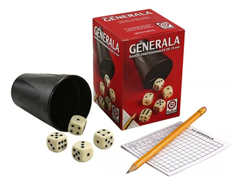 Generala Ruibal Dados Profesionales 19mm Anotador Caja Chica