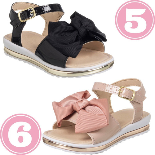 Imagem 4 de 4 de 2 Pares Sandalia Infantil Feminina Moda Bebe Festa Casamento