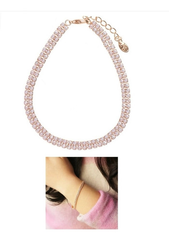 Pulsera De Corazones Oro Rosa Envio Gratis.