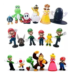 Super Mario Bross, Luigi, Yoshi, Juguetes Niños 18 Piezas