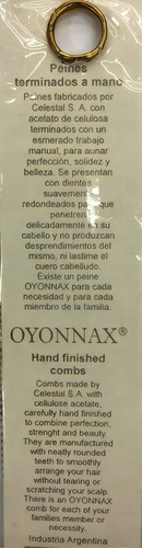 Oyonnax Peine Afro Con Mango N° 12 Terminado A Mano 1 Unidad