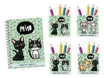 Comprar Kit Imprimible Souvenir Cumple Gatos Lapiceros A4 + Libro