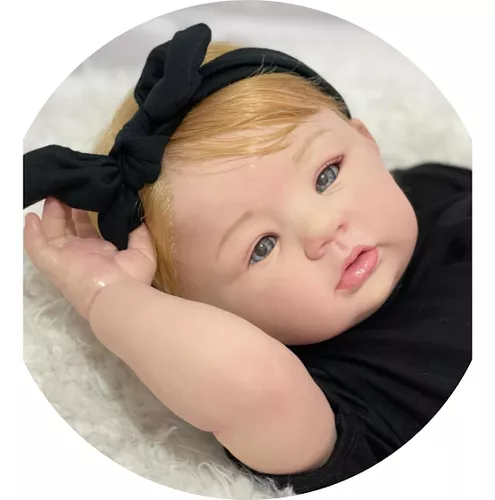 Boneca Bebê Reborn Realista De Silicone 48Cm - Olhos Azuis