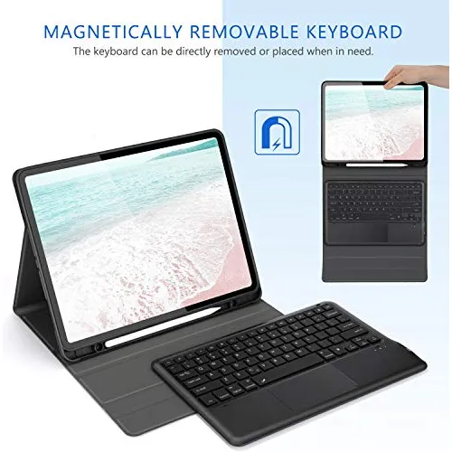 Bluetooth Caja Del Teclado Retroiluminado Ratón Touchp...