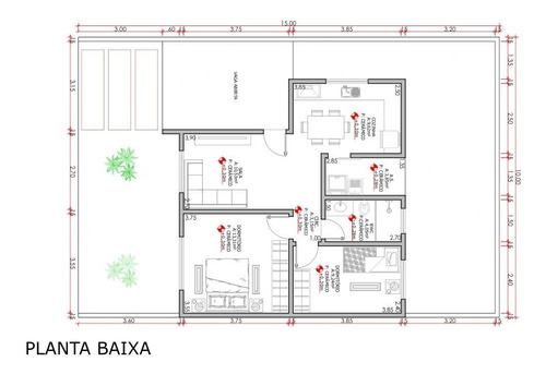Imagem 4 de 8 de Projeto 2qtos - Arq+hidr+eletr+aprovação Prefeitura Ea-155
