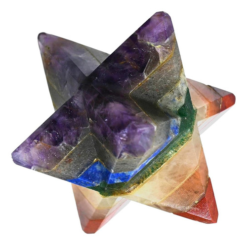Merkaba De Chakra Cristal 1.5 Pulgadas Cubo Metatrón D...