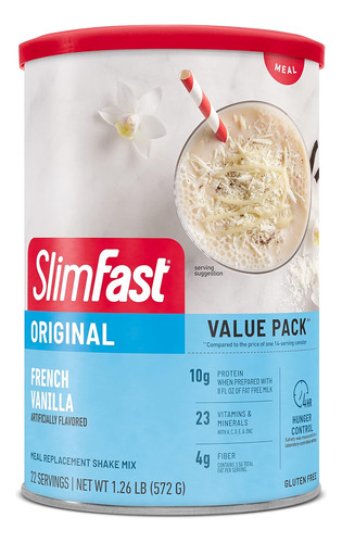 Slimfast Original Perdida De Peso Vainilla Francesa 572 Gr