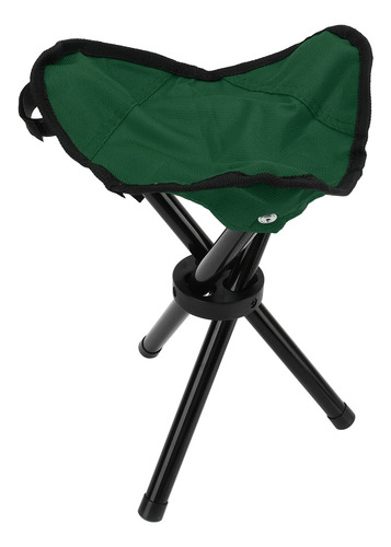 Taburete Plegable Con Trípode Para Camping, Verde