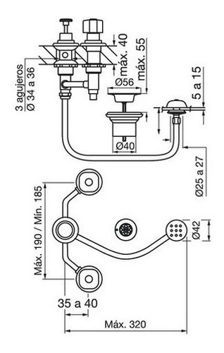 Imagen 7 de 8 de Combo Baño Grifería Fv Arizona Kit Ducha Lavatorio Bidet