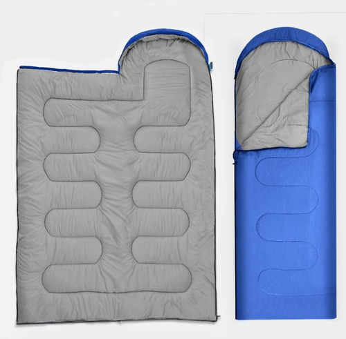 Bolsa De Dormir Con Capucha 210x75 Fill Sintetico 1.3kg Azul Derecho
