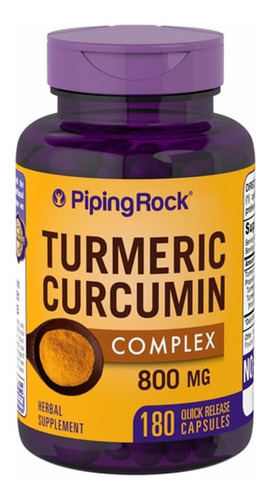 Turmeric Curcumin 800 Mg X 180 Caps. Piping Rock